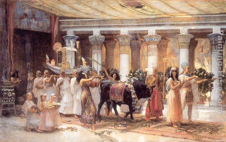The Procession of the Sacred Bull Anubis painting - Frederick Arthur Bridgman The Procession of the Sacred Bull Anubis art painting